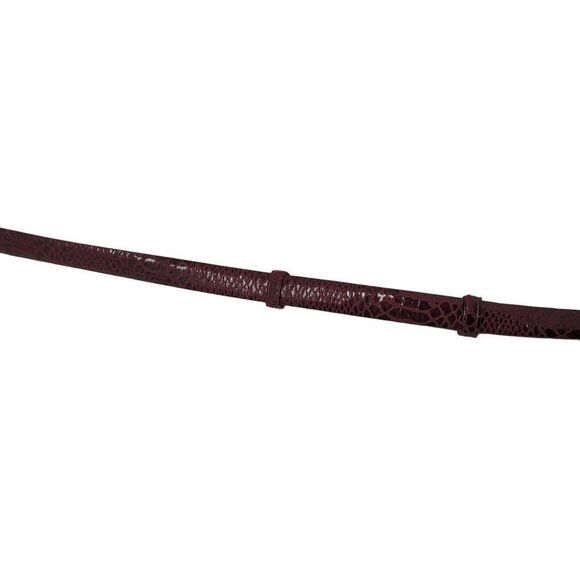 WHBM Adjustable Bow Buckle Cincher Belt M/L Oxblood Wine Maroon Croc Embossed - Picture 7 of 12